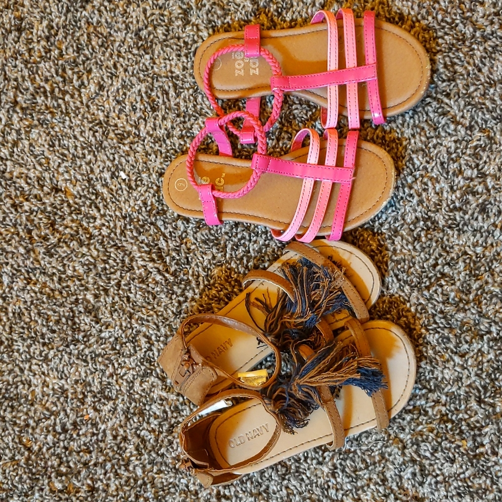 Lot of 2 pairs Toddler girls sandals